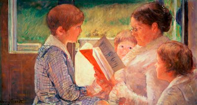 彼女の孫へのカサット・リーディング夫人、1888 作： Mary Cassatt